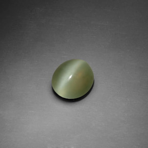 Actinolite cat's eye verde natural de 1,25 ct, corte óvalo, transparente