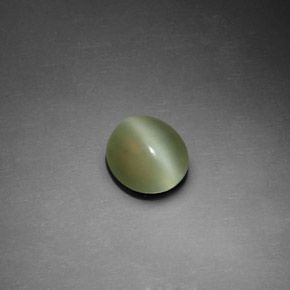 Actinolite cat's eye verde natural de 1,25 ct, corte óvalo, transparente