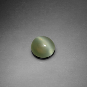 Ojo de gato actinolita verde natural de 1,12 ct, corte redondo, transparente