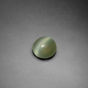 Ojo de gato actinolita verde natural de 1,12 ct, corte redondo, transparente