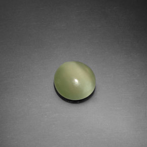 Actinolite cat's eye verde natural de 1,10 ct, corte redondo, transparente