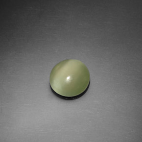 Actinolite cat's eye verde natural de 1,10 ct, corte redondo, transparente