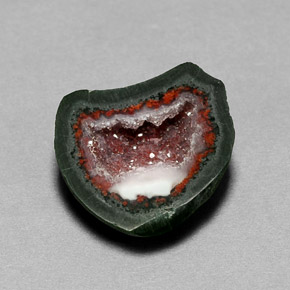 Geoda de ágata multicolor natural de 6,91 ct, forma elegante, opaco