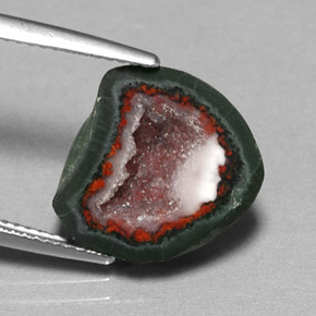 Geoda de ágata multicolor natural de 6,91 ct, forma elegante, opaco