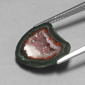 Geoda de ágata multicolor natural de 6,91 ct, forma elegante, opaco