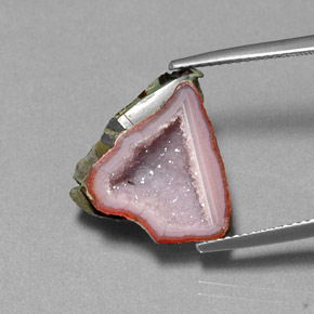 Geoda de ágata multicolor natural de 7,69 ct, forma elegante, opaco