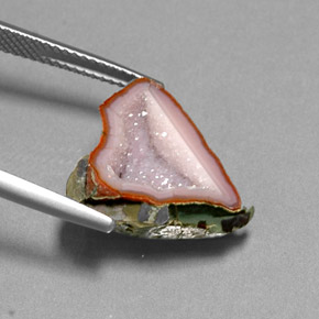 Geoda de ágata multicolor natural de 7,69 ct, forma elegante, opaco