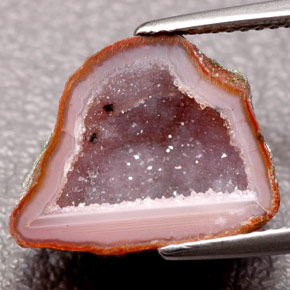 Geoda de ágata multicolor natural de 5,00 ct, forma elegante, opaco