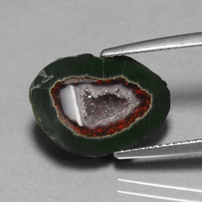 Geoda de ágata multicolor natural de 8,76 ct, forma elegante, opaco
