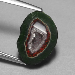 Geoda de ágata multicolor natural de 8,76 ct, forma elegante, opaco