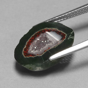 Geoda de ágata multicolor natural de 8,76 ct, forma elegante, opaco