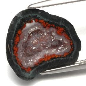 Geoda de ágata multicolor natural de 6,55 ct, forma elegante, opaco