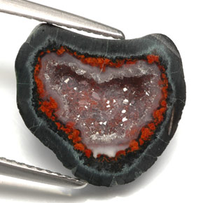Geoda de ágata multicolor natural de 6,55 ct, forma elegante, opaco