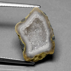 Geoda de ágata multicolor natural de 6,18 ct, forma elegante, opaco