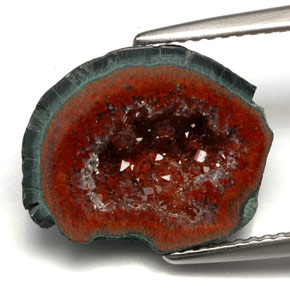 Geoda de ágata multicolor natural de 5,67 ct, forma elegante, opaco