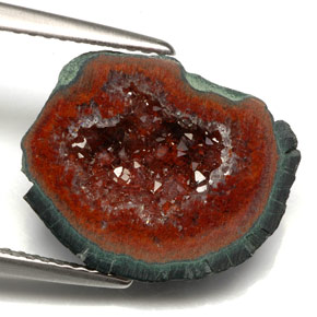 Geoda de ágata multicolor natural de 5,67 ct, forma elegante, opaco