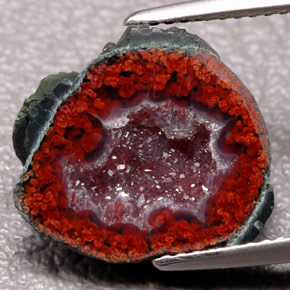 Geoda de ágata multicolor natural de 6,84 ct, forma elegante, opaco