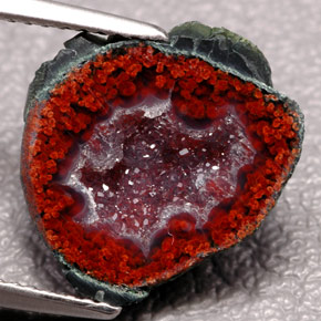 Geoda de ágata multicolor natural de 6,84 ct, forma elegante, opaco