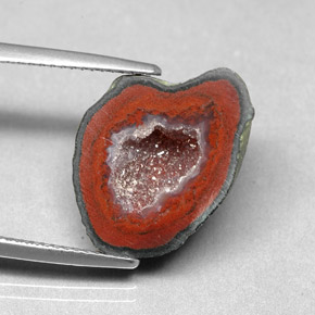 Geoda de ágata multicolor natural de 9,86 ct, forma elegante, opaco
