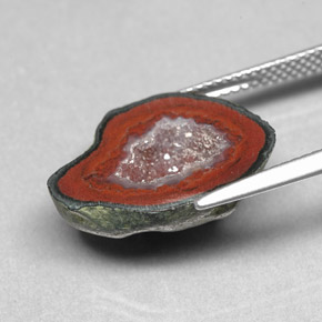 Geoda de ágata multicolor natural de 9,86 ct, forma elegante, opaco