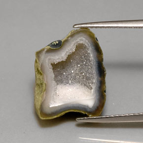 Geoda de ágata multicolor natural de 7,59 ct, forma elegante, opaco