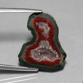 Geoda de ágata multicolor natural de 10,51 ct, forma elegante, opaco