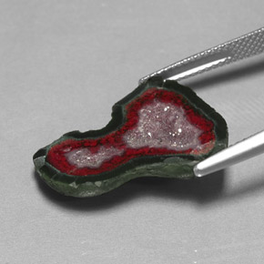 Geoda de ágata multicolor natural de 10,51 ct, forma elegante, opaco