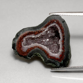 Geoda de ágata multicolor natural de 17,96 ct, forma elegante, opaco