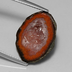 Geoda de ágata multicolor natural de 9,01 ct, forma elegante, opaco