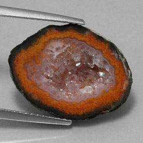 Geoda de ágata multicolor natural de 9,01 ct, forma elegante, opaco