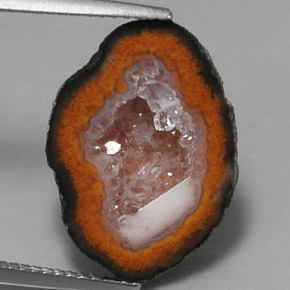 Geoda de ágata multicolor natural de 8,23 ct, forma elegante, opaco