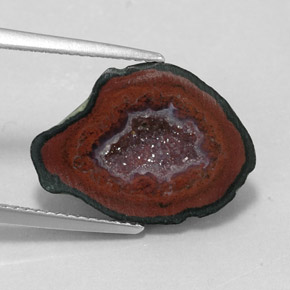 Geoda de ágata multicolor natural de 7,69 ct, forma elegante, opaco