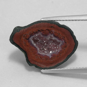 Geoda de ágata multicolor natural de 7,69 ct, forma elegante, opaco