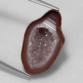 Geoda de ágata multicolor natural de 6,80 ct, forma elegante, opaco