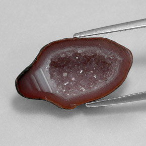Geoda de ágata multicolor natural de 6,80 ct, forma elegante, opaco