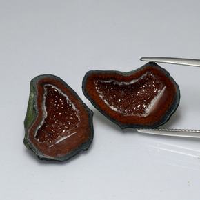 Gemas de geoda de ágata multicolor natural de  ct, forma elegante, opaco