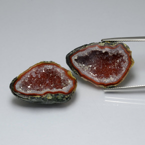 Gemas de geoda de ágata multicolor natural de  ct, forma elegante, opaco