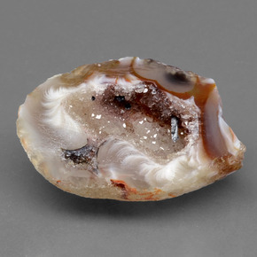 Geoda de ágata multicolor natural de 49,36 ct, forma elegante, opaco