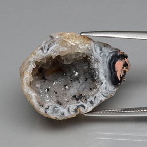 Geoda de ágata multicolor natural de 42,66 ct, forma elegante, opaco