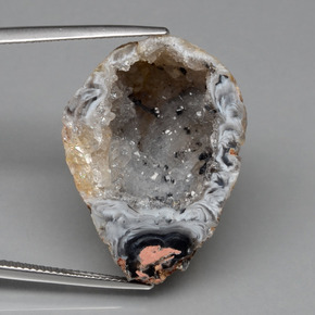 Geoda de ágata multicolor natural de 42,66 ct, forma elegante, opaco