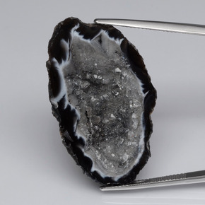 Geoda de ágata multicolor natural de 53,14 ct, forma elegante, opaco