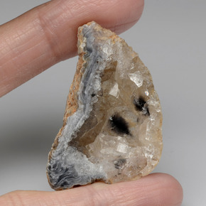 Geoda de ágata multicolor natural de 55,91 ct, forma elegante, opaco