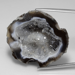 Geoda de ágata multicolor natural de 65,22 ct, forma elegante, opaco