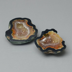 Gemas de geoda de ágata multicolor natural de  ct, forma elegante, opaco