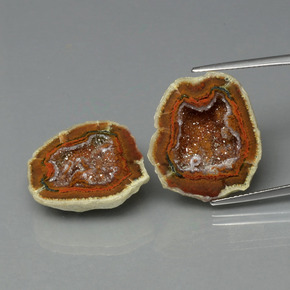Gemas de geoda de ágata multicolor natural de  ct, forma elegante, opaco