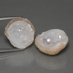 Gemas de geoda de ágata multicolor natural de 21,74 ct, forma elegante, opaco