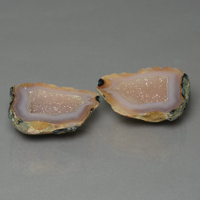 Gemas de geoda de ágata multicolor natural de 41,89 ct, forma elegante, opaco