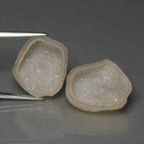 Gemas de geoda de ágata multicolor natural de 16,57 ct, forma elegante, opaco