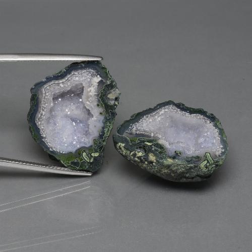 Gemas de geoda de ágata multicolor natural de 66,04 ct, forma elegante, opaco