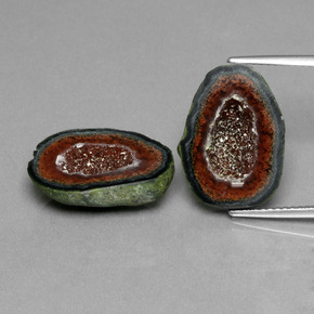 Gemas de geoda de ágata multicolor natural de  ct, forma elegante, opaco